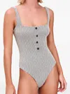 Devon Windsor Layla Button-detail Swimsuit In White