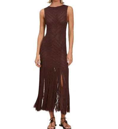 Devon Windsor Leiza Dress In Mahogany In Brown