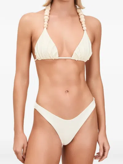 Devon Windsor Leni Beaded Bikini Top In Neutrals