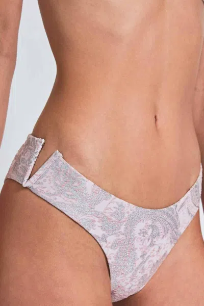 Devon Windsor Martha Bikini Bottom In Pink And Silver In Multi