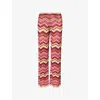 Devon Windsor Mens Cierra Chevron-stripe Knitted Trousers Berry In Multi