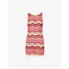 Devon Windsor Mens  Alba Zigzag-pattern Knitted Mini Dress In Berry
