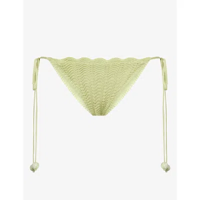 Devon Windsor Mens Matcha Kit Open-knit Bikini Bottoms In Green