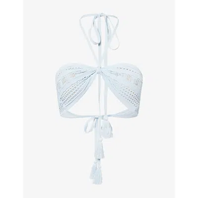 Devon Windsor Mens  Vana Bandeau Knitted Bikini Top In Blue