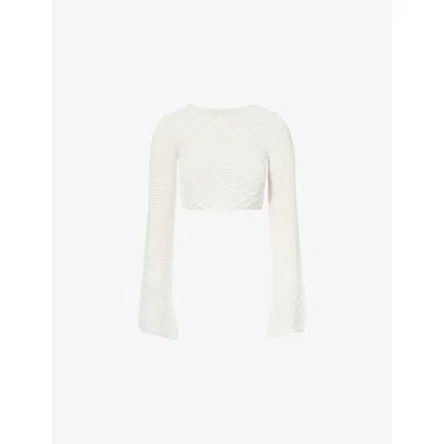 Devon Windsor Mens Dove Erin Knitted Crop Top Xs In White