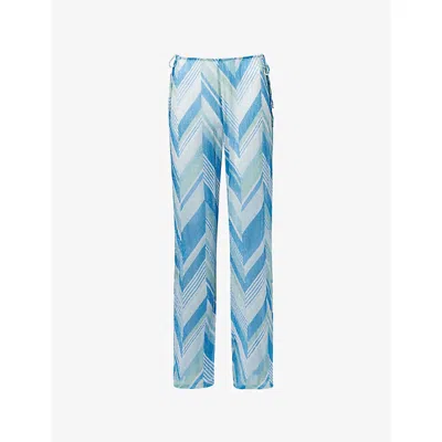 Devon Windsor Mens Glacier Ollie Straight-leg Metallic Trousers In Blue