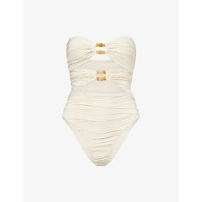 Devon Windsor Mens  Amii Cut-out Swimsuit In White