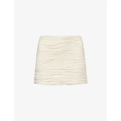 Devon Windsor Mens Pebble Jace Seersucker Mini Skirt Xs In Neutral