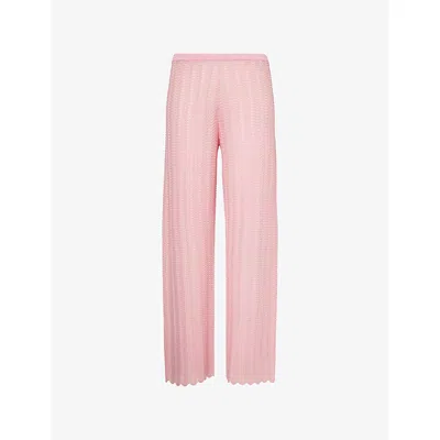 Devon Windsor Mens Taffy Gavi Open-knit Trousers Xs In Pink