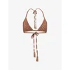 Devon Windsor Lucinda Triangle Bikini Top In Brown