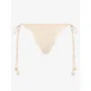 Devon Windsor Mens Vanilla Ammie Crochet Knit Bikini Bottoms In Neutral