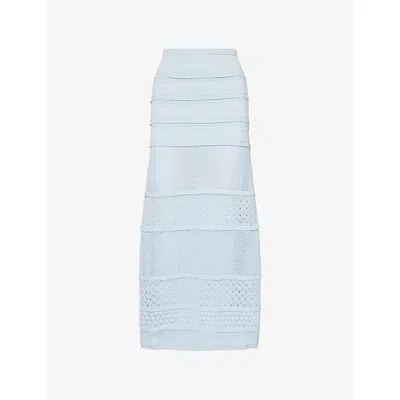 Devon Windsor Mens Yasmin Knitted Maxi Skirt Blue Xs