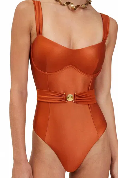 Devon Windsor Millie Full Piece Bikini In Spice In Red