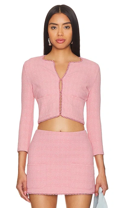 Devon Windsor Mimi Jacket In Pink Tweed