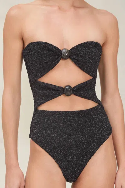 Devon Windsor Misha Full Piece Bikini In Raven In Black