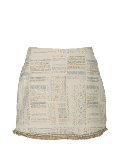 Devon Windsor Moe Mini Skirt In Neutral