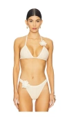 Devon Windsor Nash Triangle Bikini Top In Oat Milk In Oat Milk