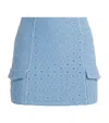 Devon Windsor Open-work Romina Mini Skirt In Blue