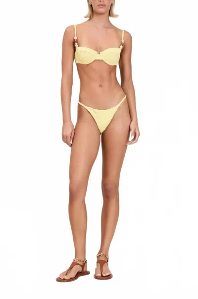 Devon Windsor Peyton Bikini Bottom In Lemon Drop In Yellow