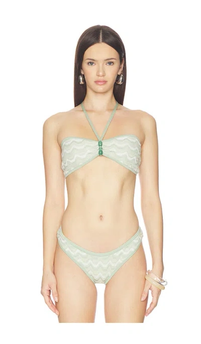 Devon Windsor Portia Halter Bikini Top In Green