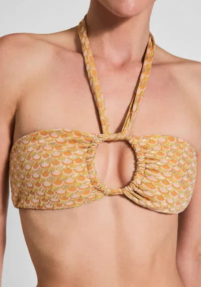 Devon Windsor Reese Bikini Top In Moroccan Sunrise In Yellow