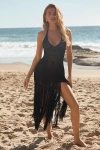 Devon Windsor Ronnie Sleeveless Fringe Midi Dress
