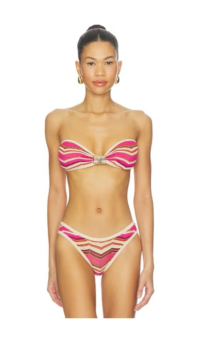Devon Windsor Samira Bikini Top In Brown