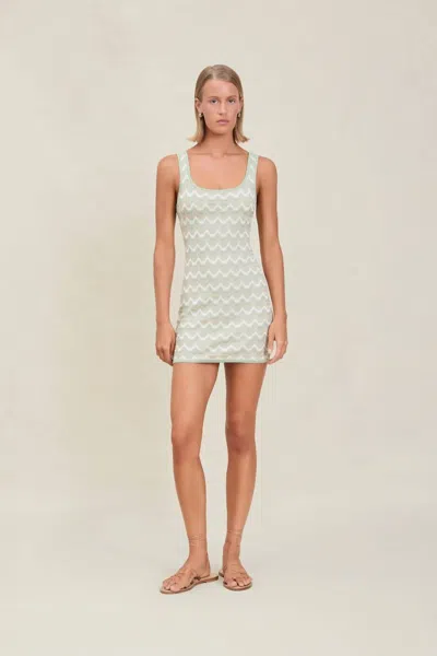 Devon Windsor Selena Knitted Scoop Neck Mini Dress In Aloe In Multi