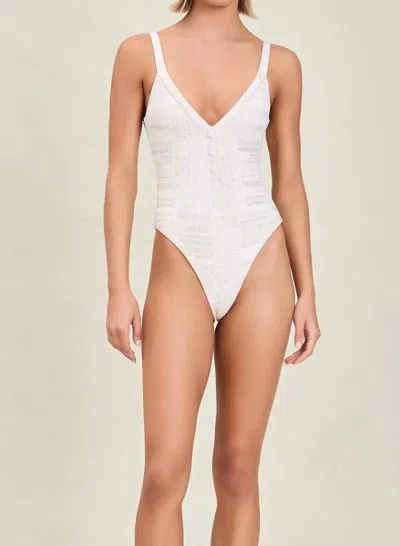 Devon Windsor Stassi Full Piece Swimsuit In Quartz In White
