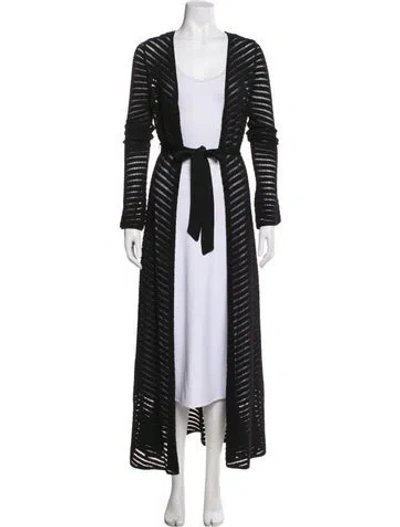 Pre-owned Devon Windsor Striped Robe In Black