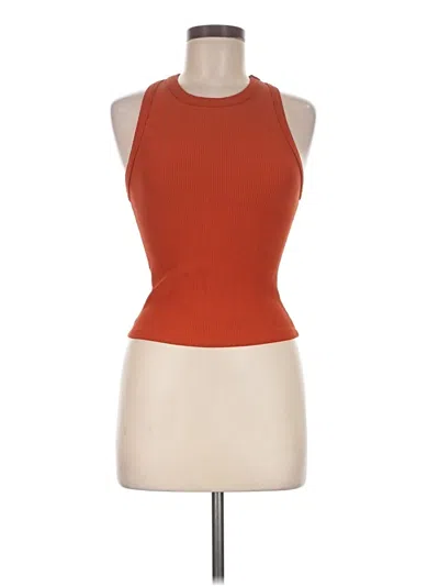 Pre-owned Devon Windsor Tank Top Orange Halter Neckline Tops