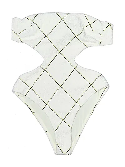 Pre-owned Devon Windsor Two Piece Swimsuit In White