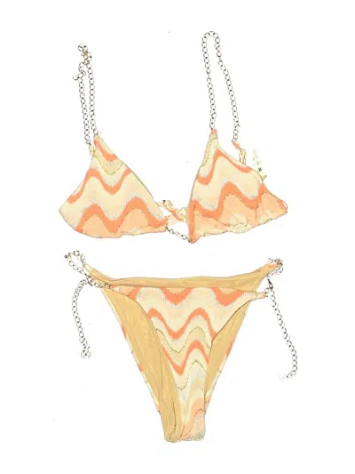 Pre-owned Devon Windsor Two Piece Swimsuit In Yellow