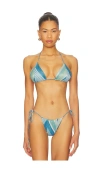 Devon Windsor Winona Triangle Bikini Top In Blue
