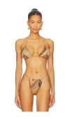Devon Windsor Winona Triangle Bikini Top In Brown
