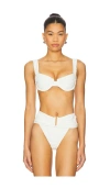 Devon Windsor Wynn Bikini Top In White Crinkle