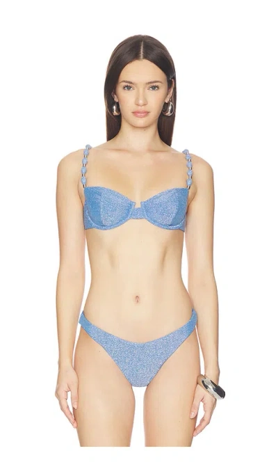 Devon Windsor X Revolve Lydia Bikini Top In Blue