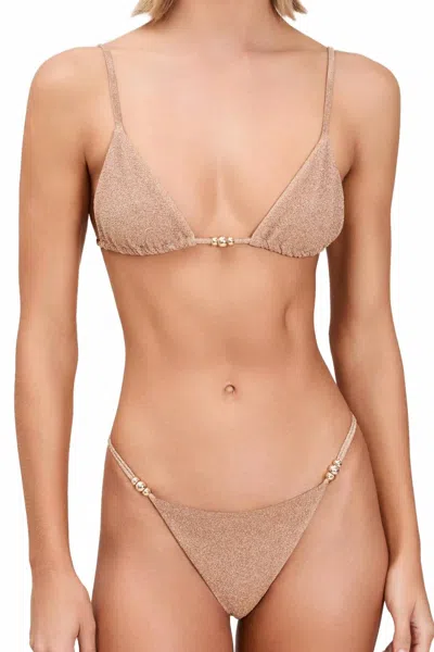 Devon Windsor Zuri Top In Gold Shimmer In Brown