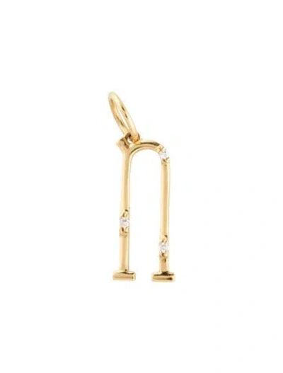 Pre-owned Devon Woodhill 18k Diamond Character Letter 'n' Charm In Multicolor
