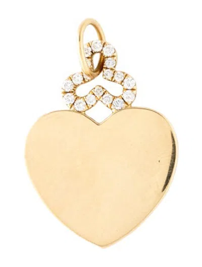 Pre-owned Devon Woodhill 18k Diamond Heart Charm In Multicolor