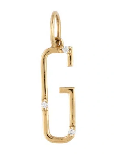 Pre-owned Devon Woodhill 18k Diamond Letter 'g' Charm In Multicolor