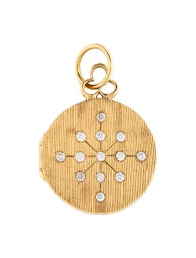 Pre-owned Devon Woodhill 18k Diamond Locket Pendant, 1" In Multicolor