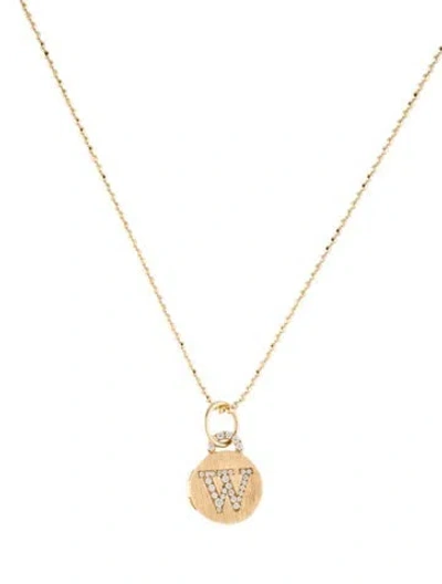 Pre-owned Devon Woodhill 18k Diamond 'w' Mini Arch Locket Pendant Necklace, 15.75" In Multi