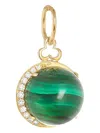 Devon Woodhill 18k Yellow Gold Malachite Moon Charm Necklace In Gold