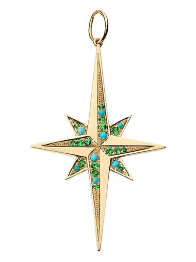 Devon Woodhill 18k Yellow Gold Stellar Turquoise And Tsavorite Pendant