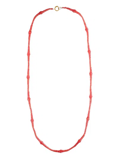 Devon Woodhill 18kt Yellow Gold Carnelian Button Bead Necklace In Red