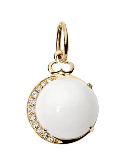 Devon Woodhill Moon Agate And Diamond Pendant In Gold