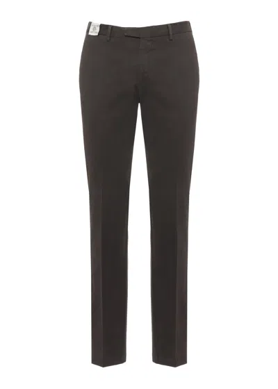 Devore Brown Cotton Straight-leg Pants In Black
