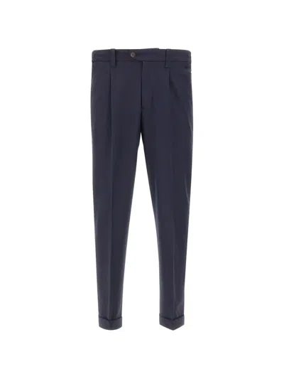 Devore Buttoned Trousers In Blue