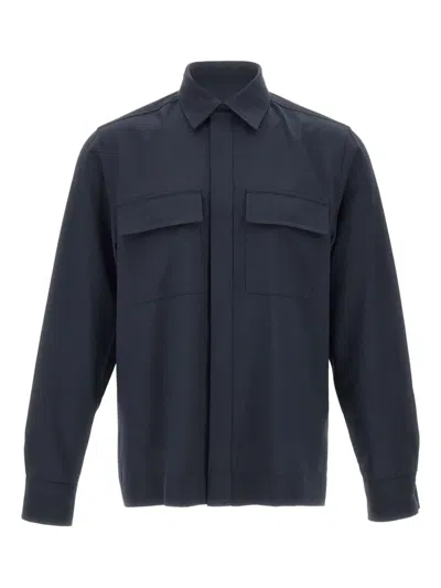 Devore Classic-collar Shirt In Blue